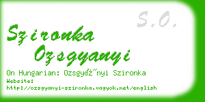 szironka ozsgyanyi business card